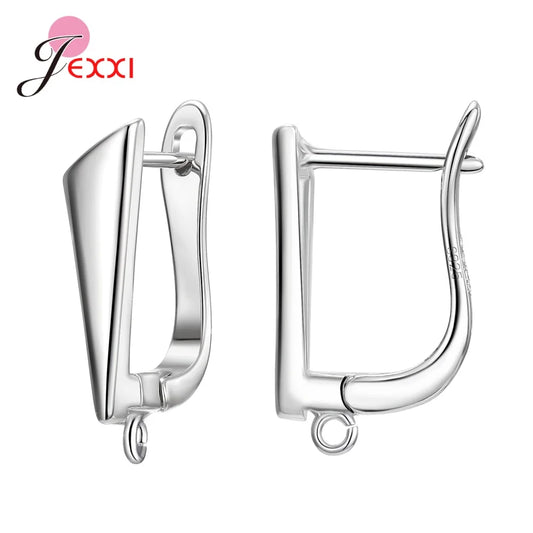 Drop Shipping Genuine 925 Sterling Silver Earrings Findings For DIY Jewelry Accessory High Quality Women Girls Jewelry Component