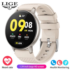 LIGE 2025 Smart Watch Women Bluetooth Call Custom Dials Watches Blood Oxygen Monitor Sport Men Smartwatch Ladies For Android IOS