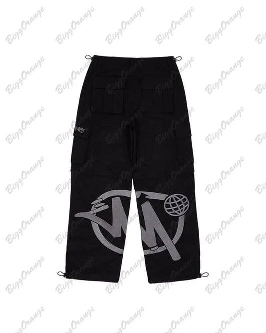 Y2K Pants Men Hip Hop Minus Two Cargo Y2k Black Overalls Harajuku