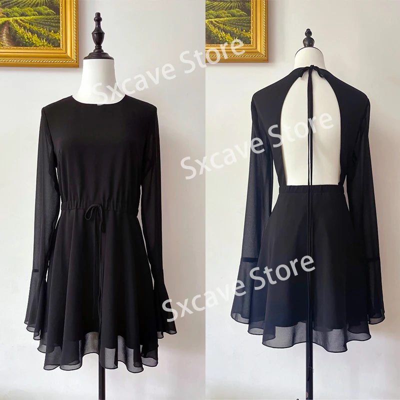 Evening Dresses: Bodycon Black Y2k Mini Dress Women Elegant Slim Even Party Dress