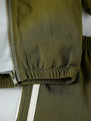 2Pcs Baby Boys Short Sleeve With Zipper Top & Pants Set Summer Outdoor Sports Clothes For 1-3Y Casual