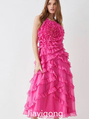 Homecoming Dresses: Spaghetti A-line Evening es Layered Draped Flower formal gowns