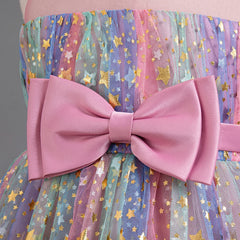Children's Unicorn Dress Girls Rainbow Wedding Birthday Party Princess Dress Halloween Unicorn Performance Cosplay Costume 3-8Y