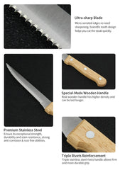 4/6/8pcs Kitchen Steak Knife Set Durable Stainless Steel 5 Inch Steak Knives Highly