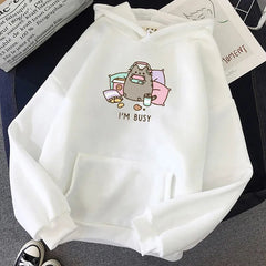 The Cat Hoodie Women Fashion Kawaii Harajuku Sweatshirt Female Cartoon Clothes Coats