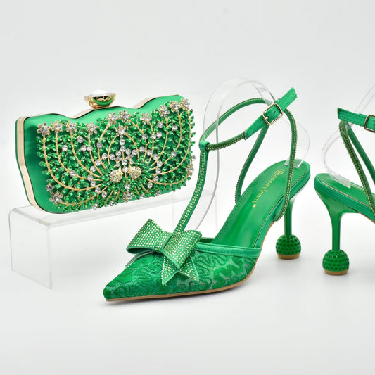 Matching Shoes and Bags: Gold Shoes and Bags To Match Set Italy Party Pumps