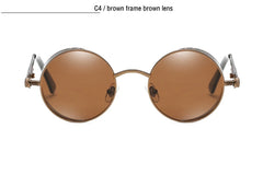Classic Gothic Steampunk Sunglasses Men Women Brand Designer Vintage Round Metal Frame Sun Glasses High Quality UV400