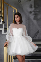 White Bridesmaid Dresses: Tulle Wedding Dresses for Women A Line White Dress