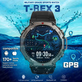 2025 NEW T-Rex 3 Ultra Men Outdoor Military GPS Smart Watch AMOLED HD Screen Compass 500MAH BT Call 5ATM Waterproof Smartwatch