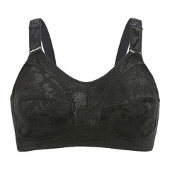 Black Big Women Bras Plus Size Lace Bra For Women Unlined Full Coverage Thin