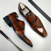Italian Patent Leather Mens Formal Shoes Luxury Brand Handmade
