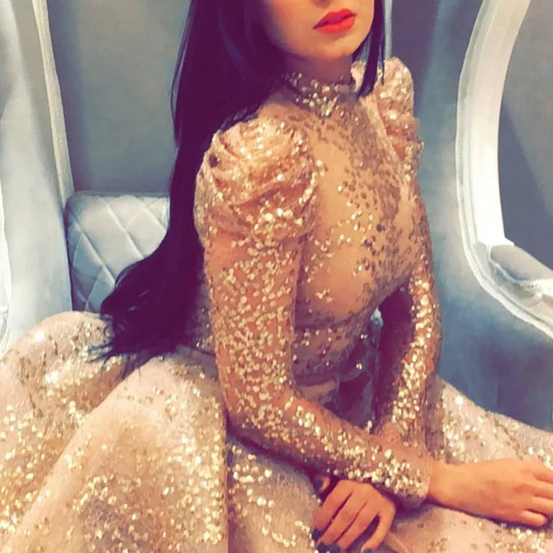 Evening wear Dresses: A-LINE Long Sleeved Floor-Length of Formal Dress