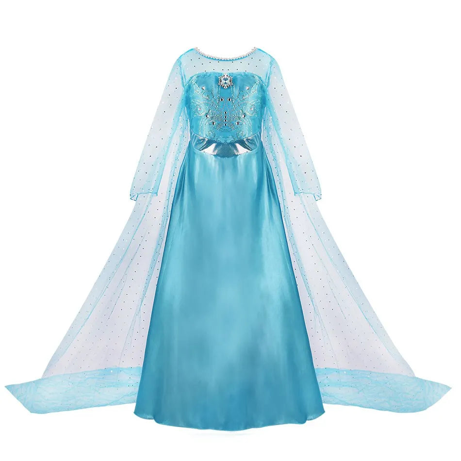 Girl Anna Elsa Dress Kids Halloween Cosplay Costume Children Princess Dresses