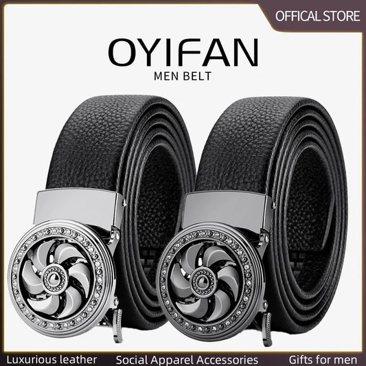 Men's Belt Leather Men Belts Waistband Automatic Belt for Man Mens Male Genuine Waist belts Business belts
