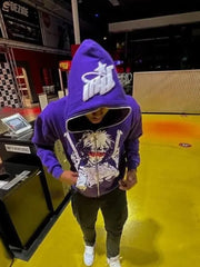 Y2K Cartoon Print Hoodies Women High Street Harajuku Vintage Oversized Sweatshirt