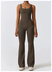 Women Jumpsuits One-Piece Yoga Suit Dance Belly Tightening Fitness Workout Set