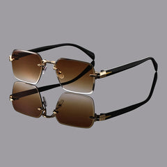 1pc Unisex Multicolor Casual Personality Retro Rimless Square Glasses For Daily Life Outdoor Vacation Beach Street-Photography