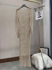 Evening wear Dresses: Women's Dresses Mesh See Through Nightclub Spice Rhinestone