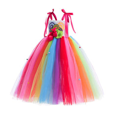 Girls Candy Dress Children Rainbow Lollipop Tulle Tutu Kids Holiday Stage