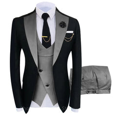 Suit Men's 3 Piece Fit Costume Homme Shawl Lapel Blazer Tuxedo Popular