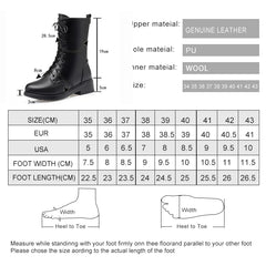 Women's winter shoes Genuine Leather Boots Women Military Large size