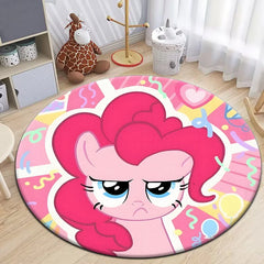 My Little Pony Printed Round Carpet for Living Room Rugs Camping Picnic Mats Flannel