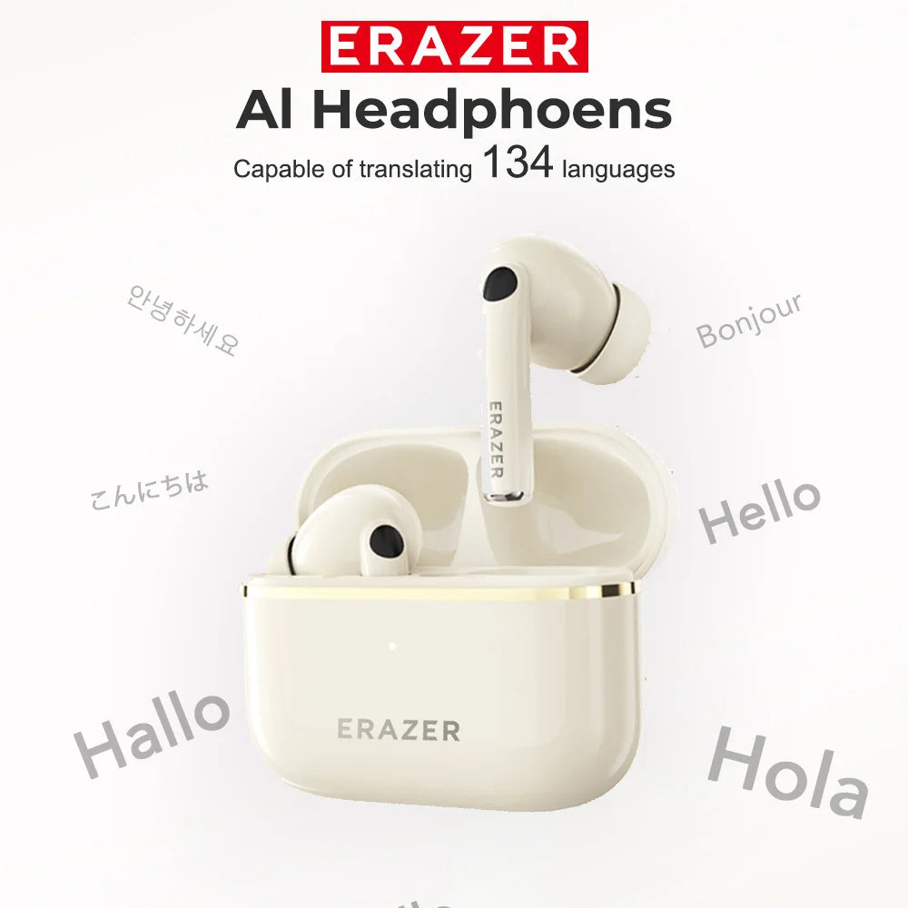 AI Translator Earbuds Erazer XT89PRO Bluetooth Earphones Game Low Latency Wireless Headphones In-Ear Noise Reduction Softpads