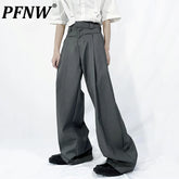 Male Suit Pants American Casual Straight Loose Slimming Slightly Wider Full Length