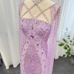 White Bridesmaid Dresses: Sharon Said Aqua Lilac Arabic Mermaid Evening Dress