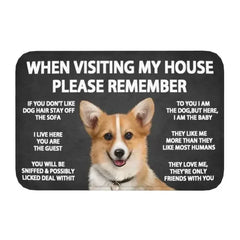 Please Remember Shih Tzu Dogs House Rules Entrance Doormat Decor Kitchen Welcome
