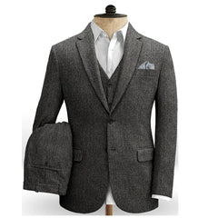 Classic Mens Tweed Suits Tweed Suit Homme Vintage Single Breasted Suits For Men
