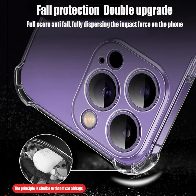 Case For Apple iPhone 11 12 13 Mini 15 14 Pro XS Max Clear Silicone Case X XR 8 7 Plus SE 2020 2022 Back Cover