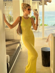 Tossy See-Through Fashion Sleeveless Maxi Dress Female Casual