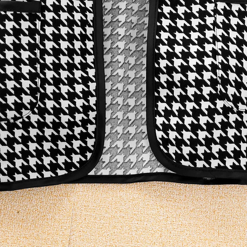 Jacket For Girls 8-12 Years Girls' Black Plaid Long-Sleeved Coat Stylish Girls