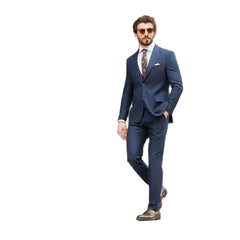 Prom Suits for Men: Navy Blue Men Suits Business Outfits 2 Piece Jacket Pants