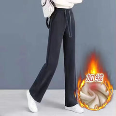 Autumn Winter Elastic Waist Loose Casual Wide Leg Corduroy Pants