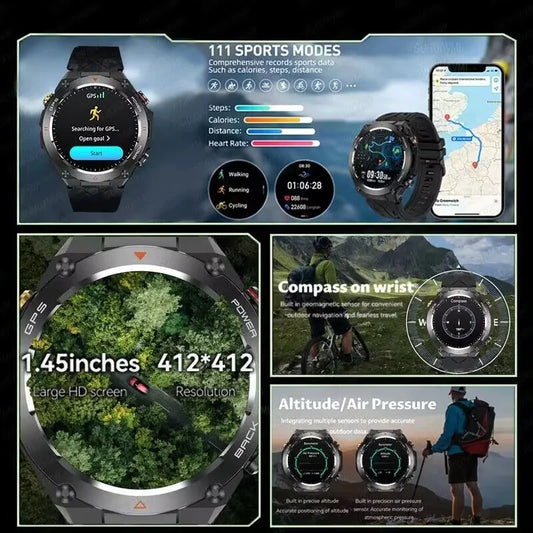 Xiaomi GPS Sports Smart Watch Men Waterproof Fitness Tracker Bluetooth call