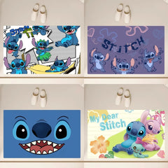Cartoon Stitch and Lilo Cute Floor Mat Anti-Slip Bathroom Kitchen Bedroom Living Room