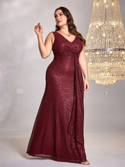 Homecoming Dresses: Women V-Neck Wedding Party Maxi Dress