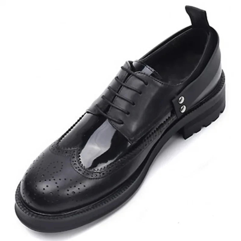 British Vintage Carved Brogue Shoes Mens Genuine Leather Dress Shoes