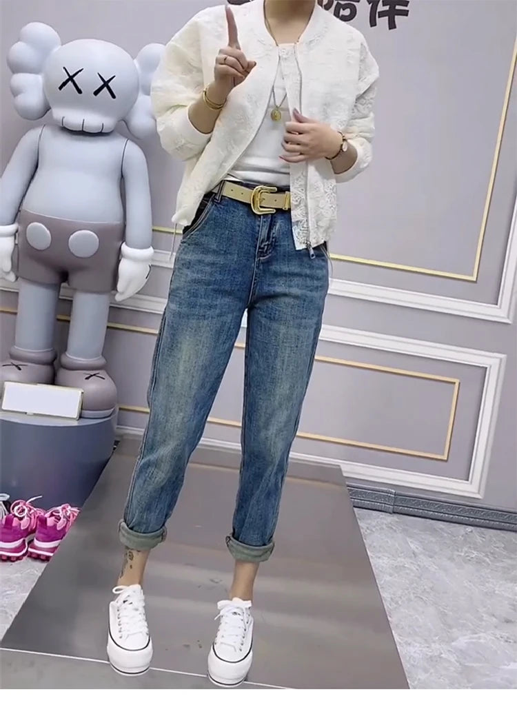 Y2k Large Size Tencel Straight Leg Jeans Female Summer Thin