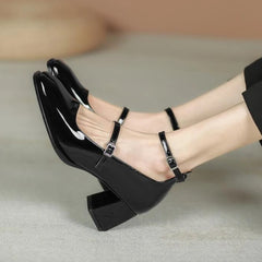 Womens Comfortable Heels: Women Pumps Fashion Mary Patent Leather Jane Ladies