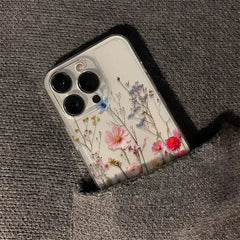 Transparent Flower Floral Phone Case For iPhone 16 15 13 14 12 11 Pro Max 15 16 Plus XR Max 12 13 Mini Clear Soft Funda Cover