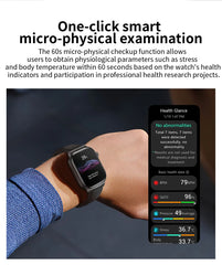 2025 New Five organ examination Health Care Smart Watch Men ECG+PPG Uric Acid Blood Fat Bluetooth Call Sports tracker Smartwatch