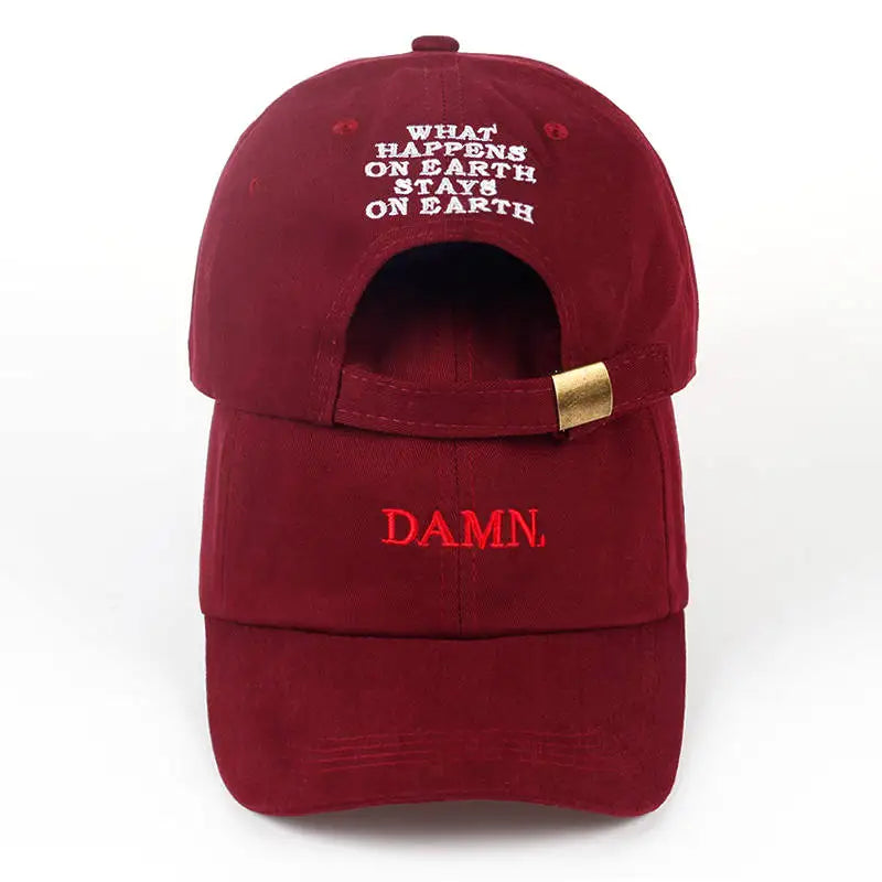 DAMN Hats for men and woman Embroidered DAMN. Dad Hat Hip Hop Stitched Kendrick lamar Unstructured Rapper Snapback Baseball Cap