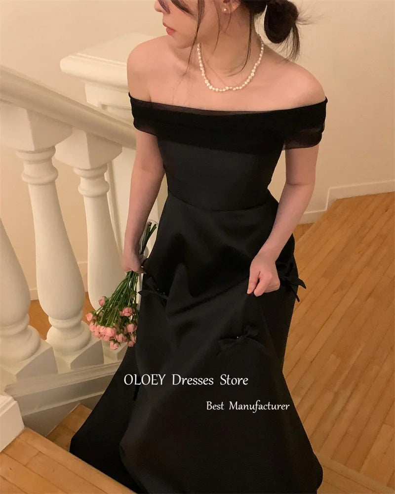 Formal attire Dresses: Simple Black A Line Korea Wedding Photoshoot Dresses