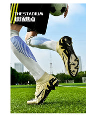 Men Light Soccer Shoes Ankle Football Field Boots Outdoor Non-slip Grass