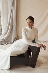 White Bridesmaid Dresses: Bridal Dresses Long Sleeve Muslim Princess Wedding Gowns