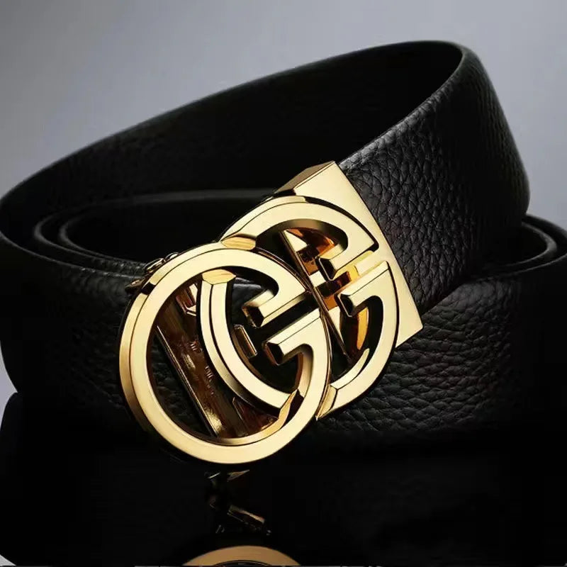 Men's high quality belt luxury belt, black men's automatic buckle jeans men's belt suit belt