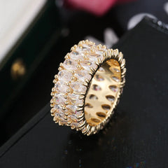 Cubic Zirconia Engagement Rings for Women Marquise Crystal Wedding Ring Party